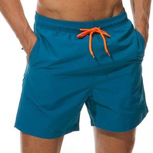 Brand New In Package Men's Peacock Blue Swim Trunks - SILKWORLD